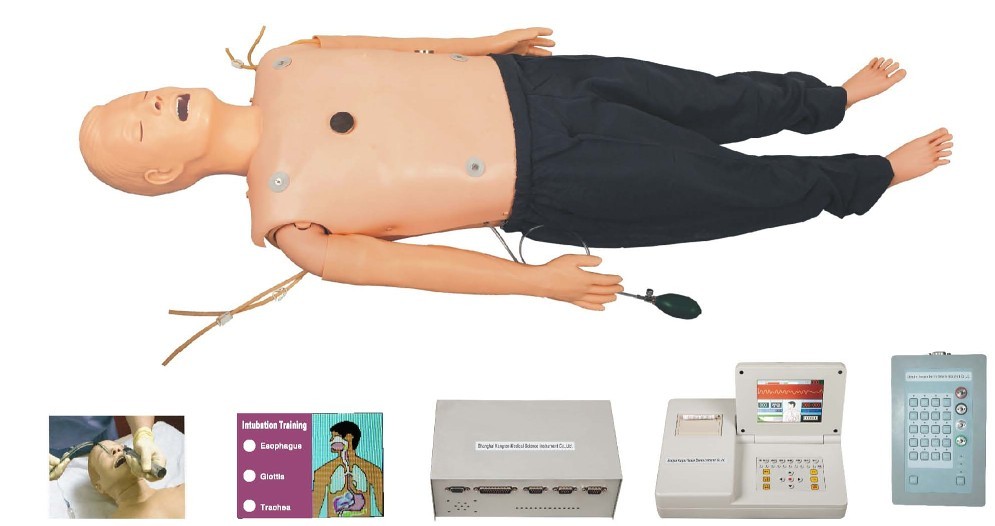 高級多功能急救訓練模擬人（心肺復蘇CPR、氣管插管、除顫起搏四合一功能、嵌入式系統）